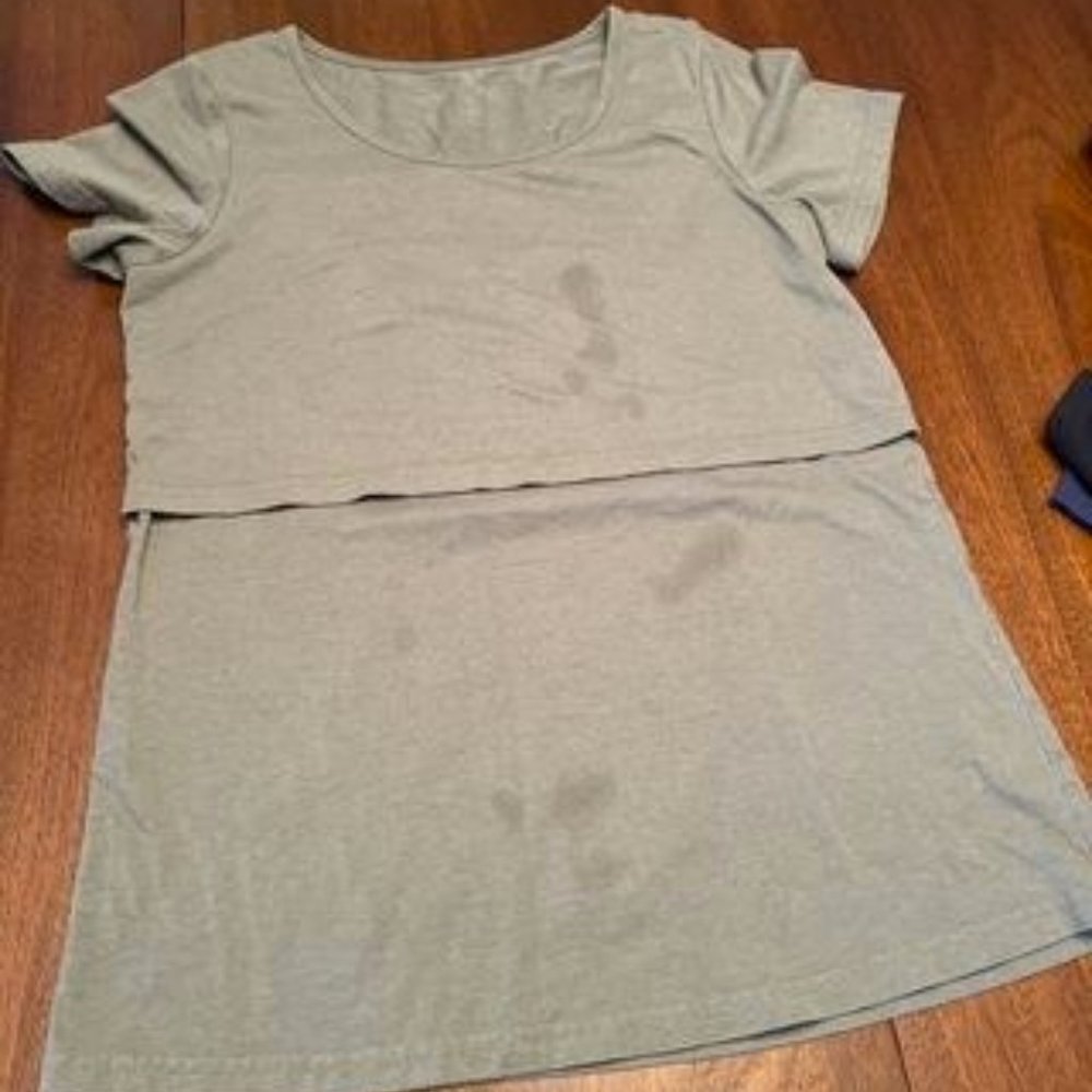 Latched Mama Short sleeve olive green swing nursing tee - OG